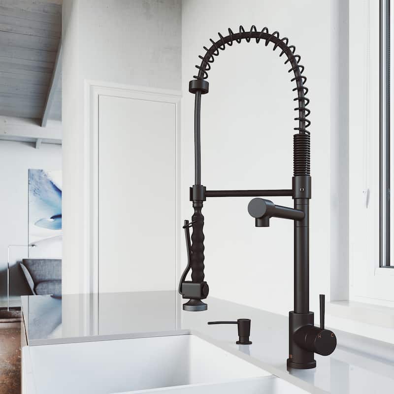 VIGO Zurich 27" H Single Handle Pull-Down Sprayer Kitchen Faucet