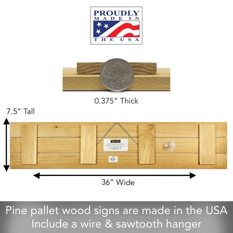 No Place Like Home Vertical Decorative Indoor/Outdoor Pallet Wood Sign 36" by 7.5" Made in the USA