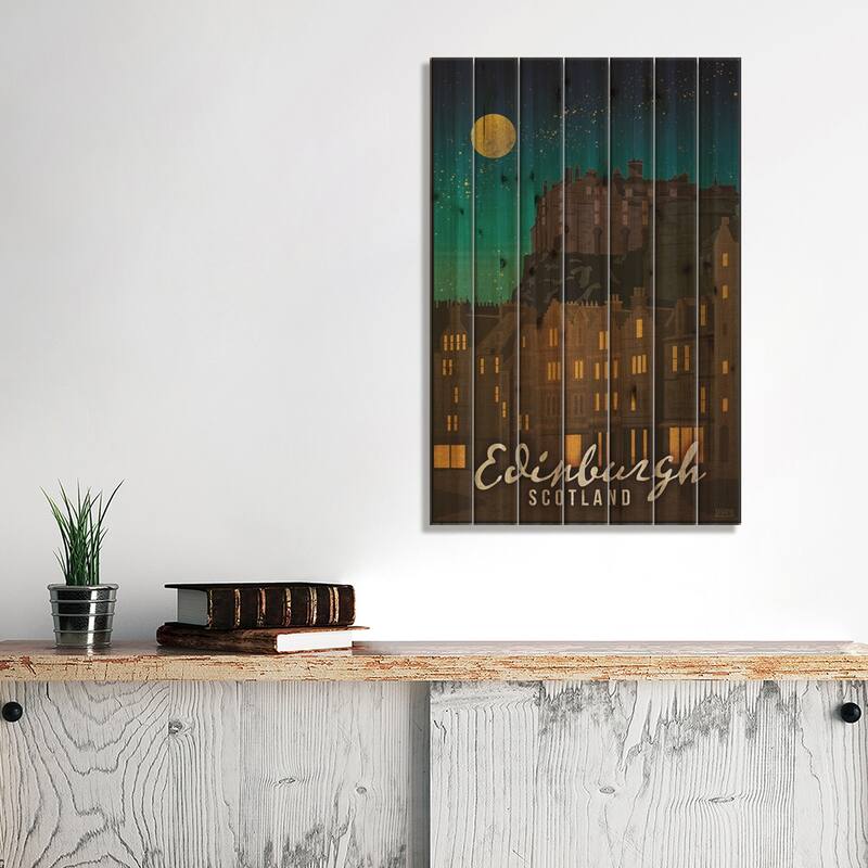 Scotland-Edinburgh Print On Wood by Missy Ames - Multi-Color