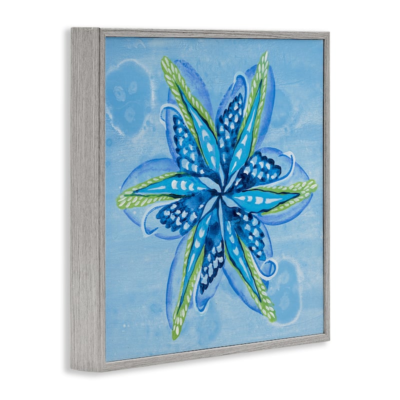 Stupell Star Shaped Abstract Flower Framed Giclee Art Design By Liz Jardine