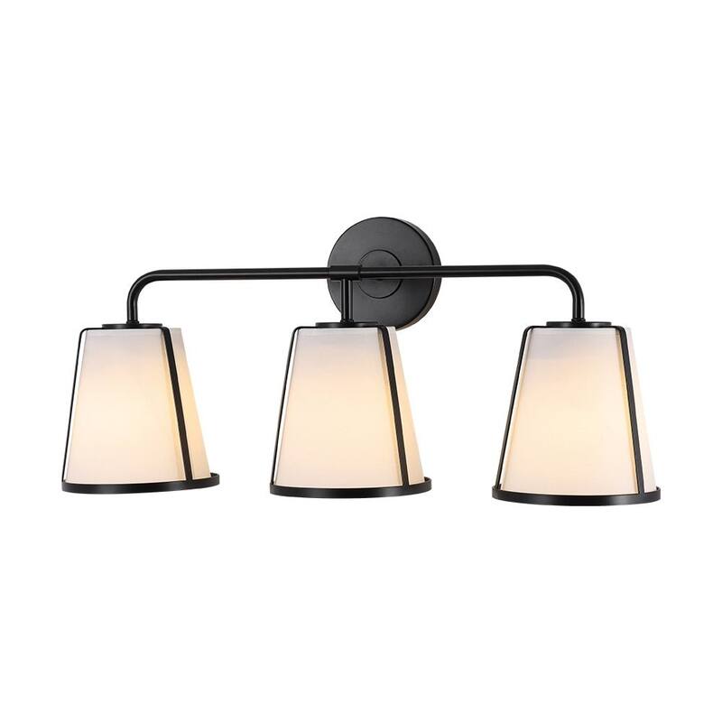 Bohemian 3-Light Ivory Fabric Shade Vanity Wall Light 24.4 in