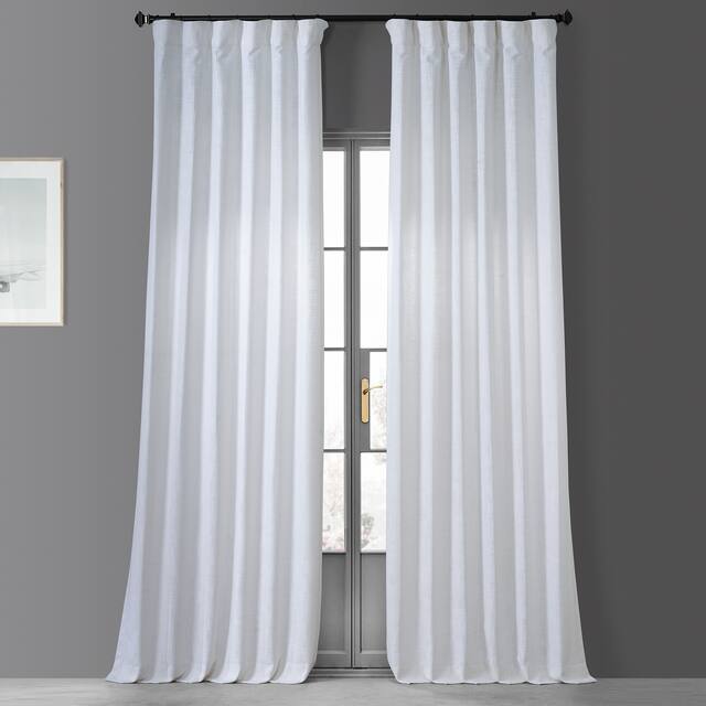 Heavy Faux Linen Single Curtain (1 Panel) - 50 x 120 - Rice White