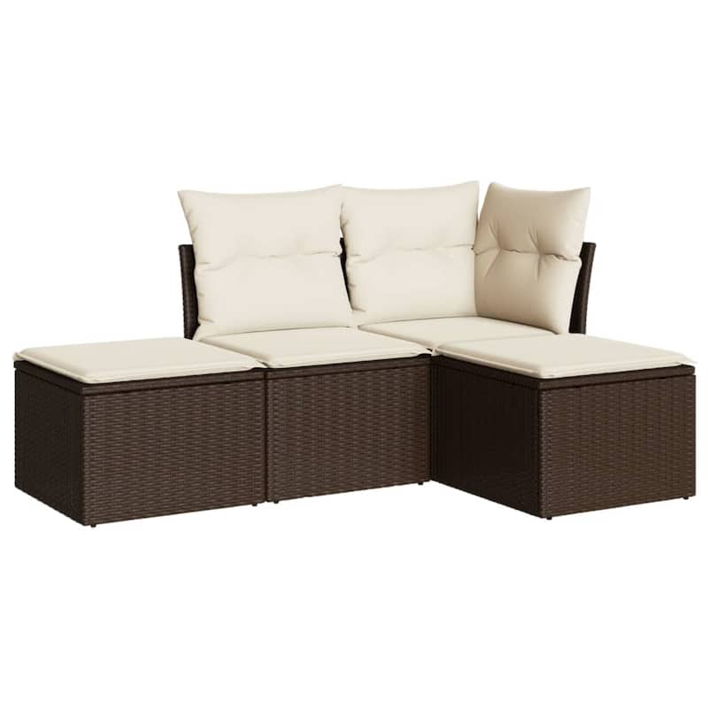 vidaXL Garden Sofa Set Brown PE rattan Medium Modular Garden Sofa Set - 21.7 x 21.7 x 14.6