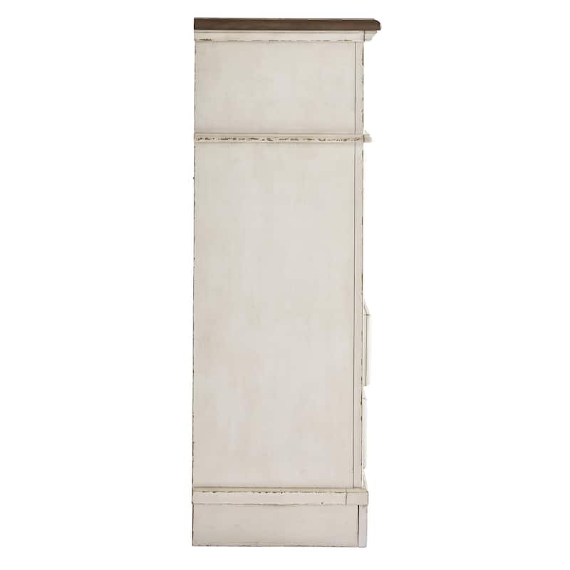 5 Drawer Wooden Chest with Bracket Legs, Antique White