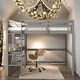 preview thumbnail 1 of 7, Modern Full Size Loft Bed With Desk And Shelves,Space Storage for Bedroom Grey