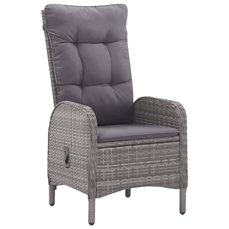 vidaXL Solid Acacia Wood Patio Bistro Set 3 Piece Seat Gray/Gray and Brown