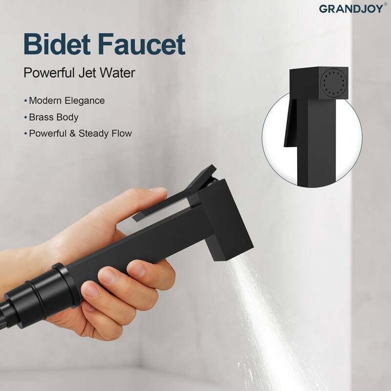 GRANDJOY Bathroom Handheld Bidet Attachment for Personal Hygiene, Pet Washing, and Cloth Diaper Rinsing
