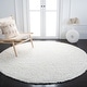 preview thumbnail 88 of 123, SAFAVIEH August Shag Veroana Solid 1.5-inch Thick Rug 4' Round - Ivory - Round