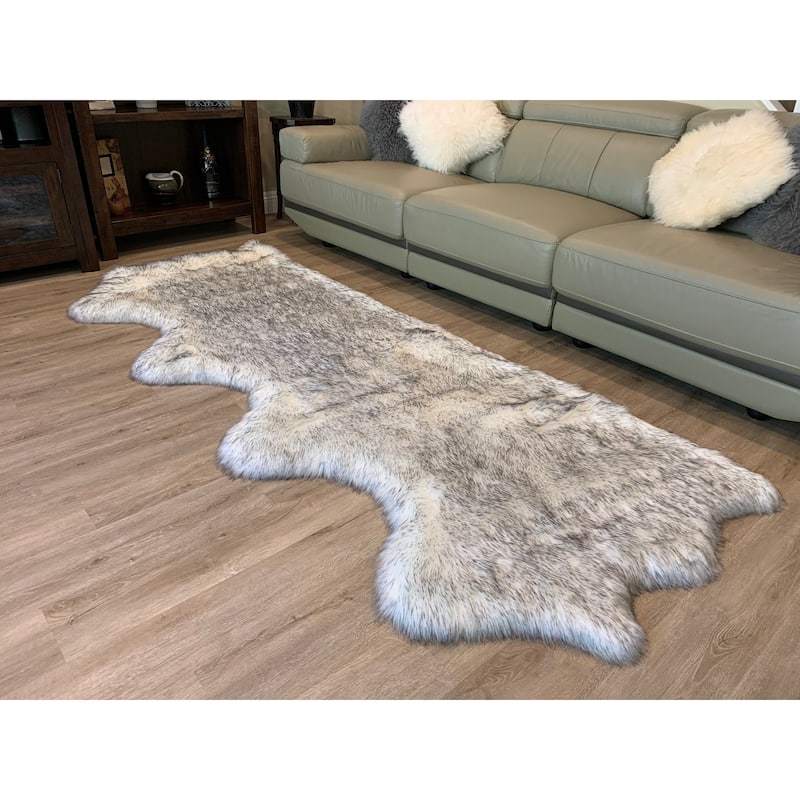 Ovella Home Premium Luxurious Faux Sheepskin 4-Pelt Plush Shag Area Rug - 4' x 6' - 4' x 6'