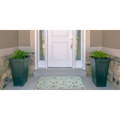 Indoor/Outdoor Water Resistant Weston Tan & Ivory Washable Area Rug Washable Area Rug - 2' x 3'