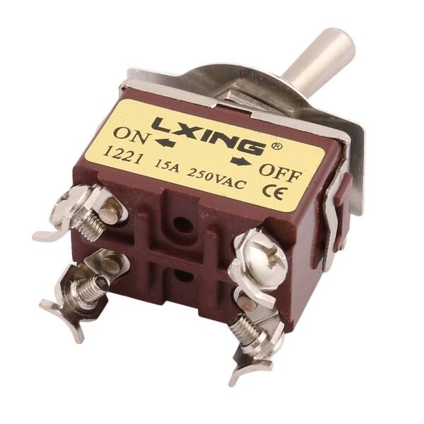 Ac 250v 15a Dpst On Off 4 Screw Terminals Latching Toggle Switch