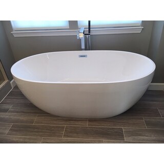 Tropicana 60-inch x 30-inch White Oval Soaking Bathtub ...