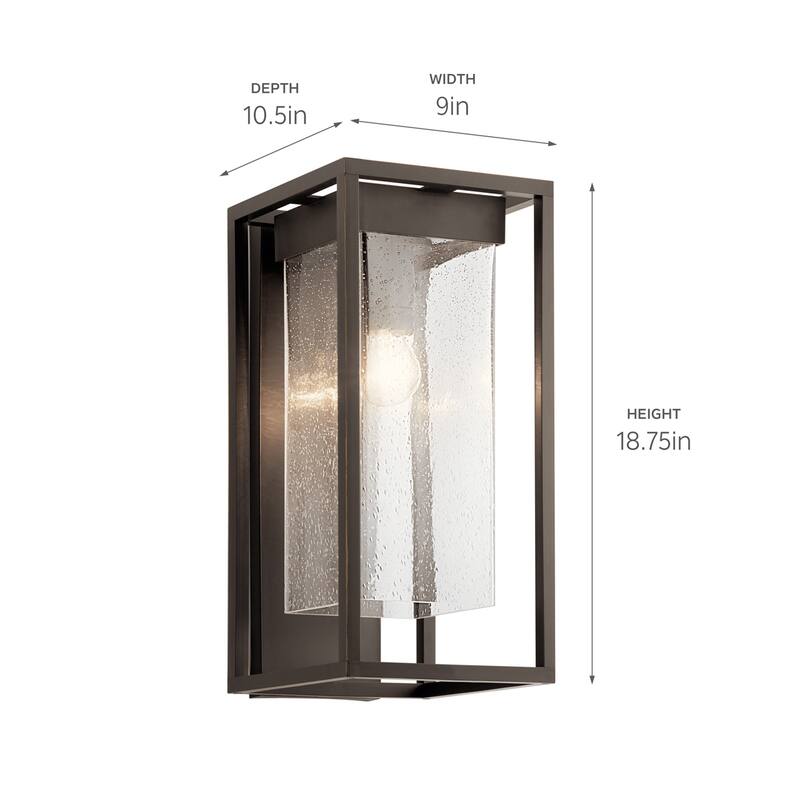 Kichler Mercer 20 inch 1 Light Outdoor Wall Light with Clear Seeded Glass in Olde Bronze