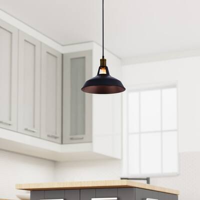 LAZZUR Saone 1 Light 12 in. Matte Black Pendant - 12.2