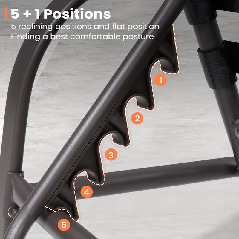 Outdoor Adjustable Patio Chaise Lounge Chair with Cushion Beach Poolside