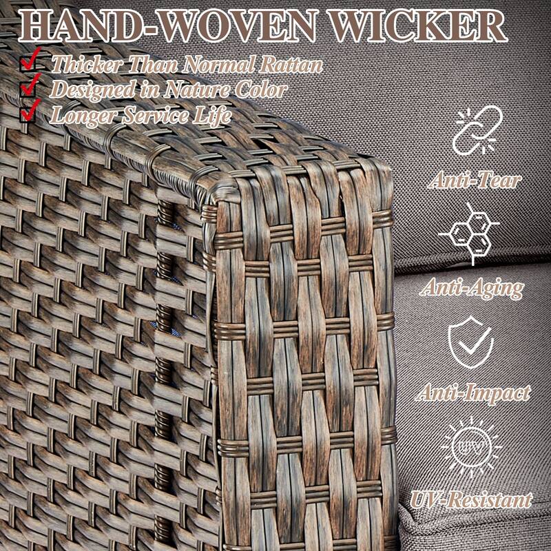 Outdoor Arm Chair with Cushion Wicker Rattan Chair