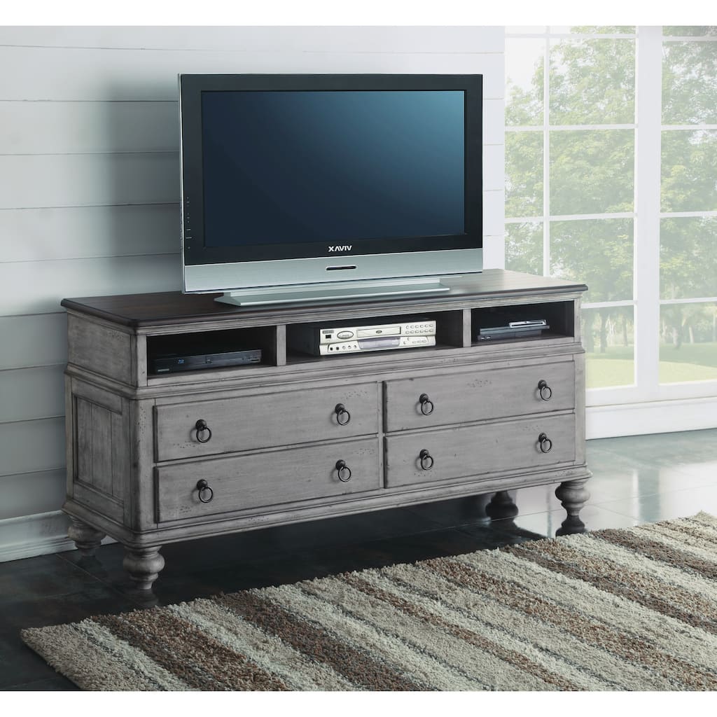 Plymouth Gray Wood Entertainment Base by Flexsteel - 67" x 31" x 20"