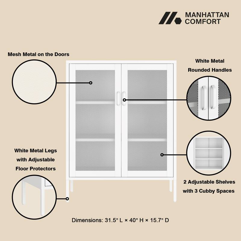 Manhattan Comfort Amelia 32" Metal Accent Cabinet