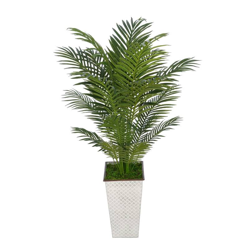 Faux Areca Palm in Designer Metal Planter - 236