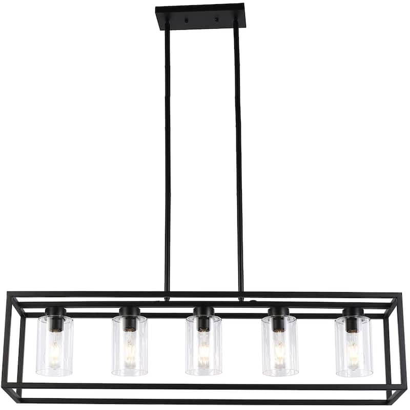Luxury Industrial Chic Island/Linear Chandelier with Modern Farmhouse Style