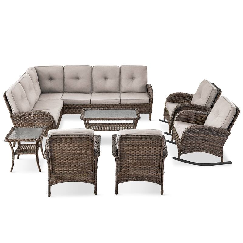 Outdoor Sectional Sofa with Cushion Funiture Set