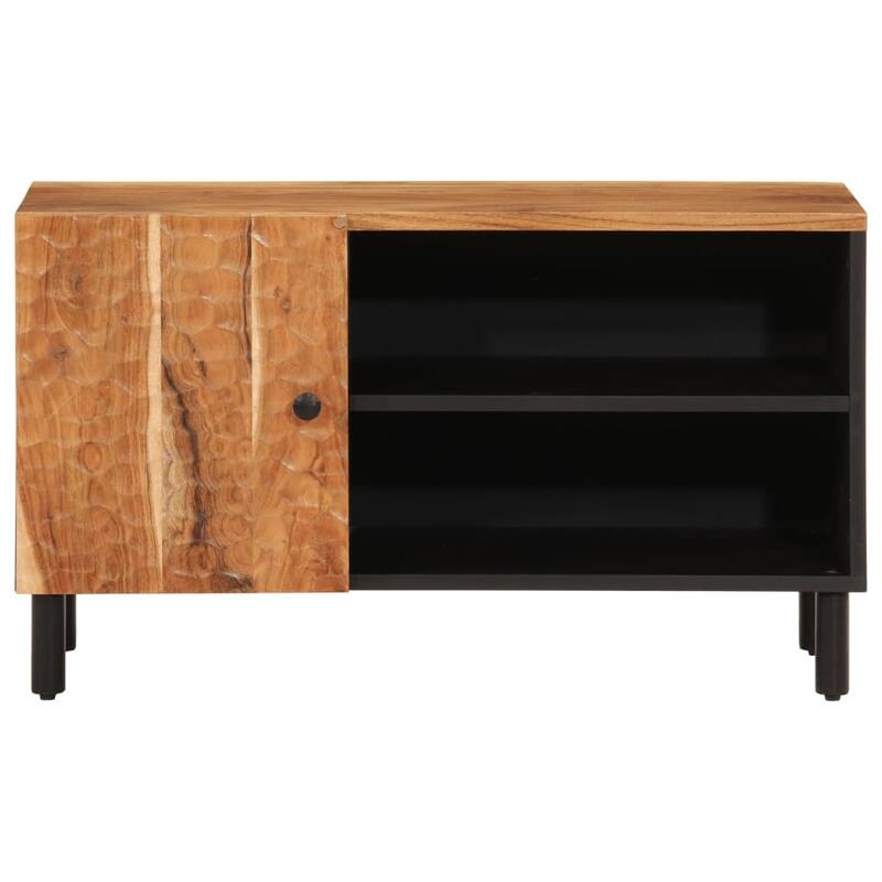 vidaXL TV Cabinet Natural Wood Solid Acacia wood, Engineered wood, Iron - 13.0 x 31.5 x 18.1 in