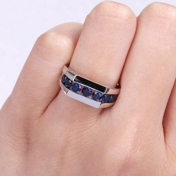 Mens gemstone wedding bands clearance