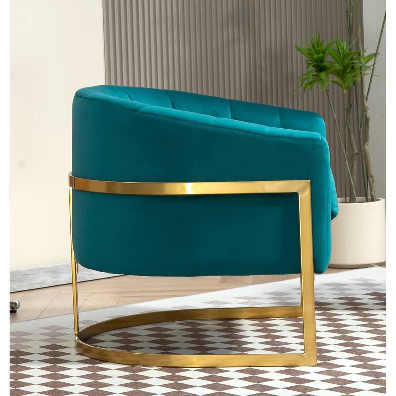 US Pride Furniture Modern Accent Armchair Luxury Gold Frame and Multi-colored Velvet Material Infuse Elegant Flair