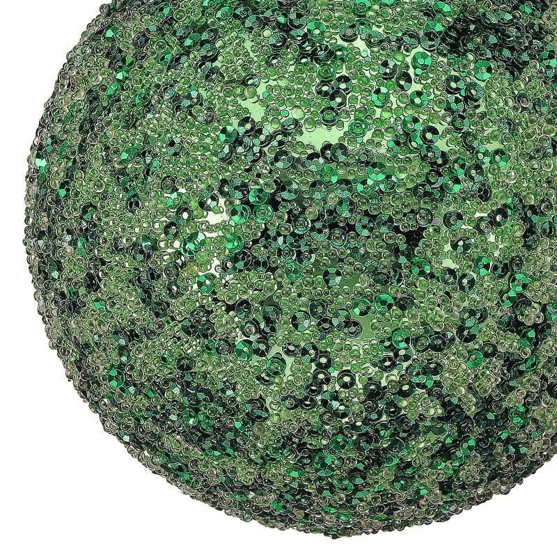 4" Beaded Metallic Ball Ornament Set of 3