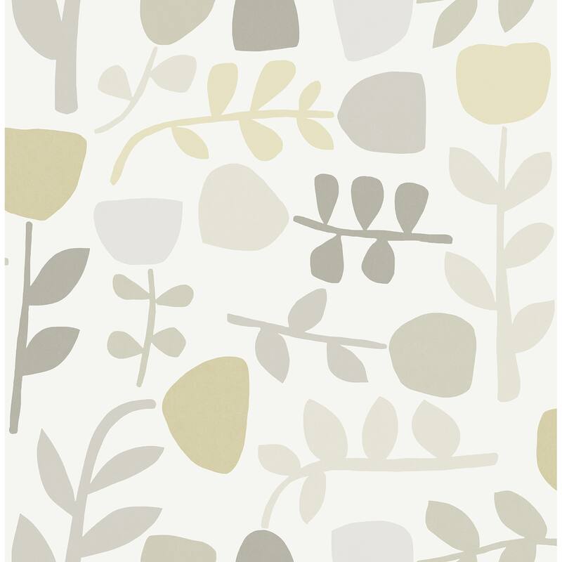 A-Street Prints Juni Neutral Abstract Tulips Wallpaper