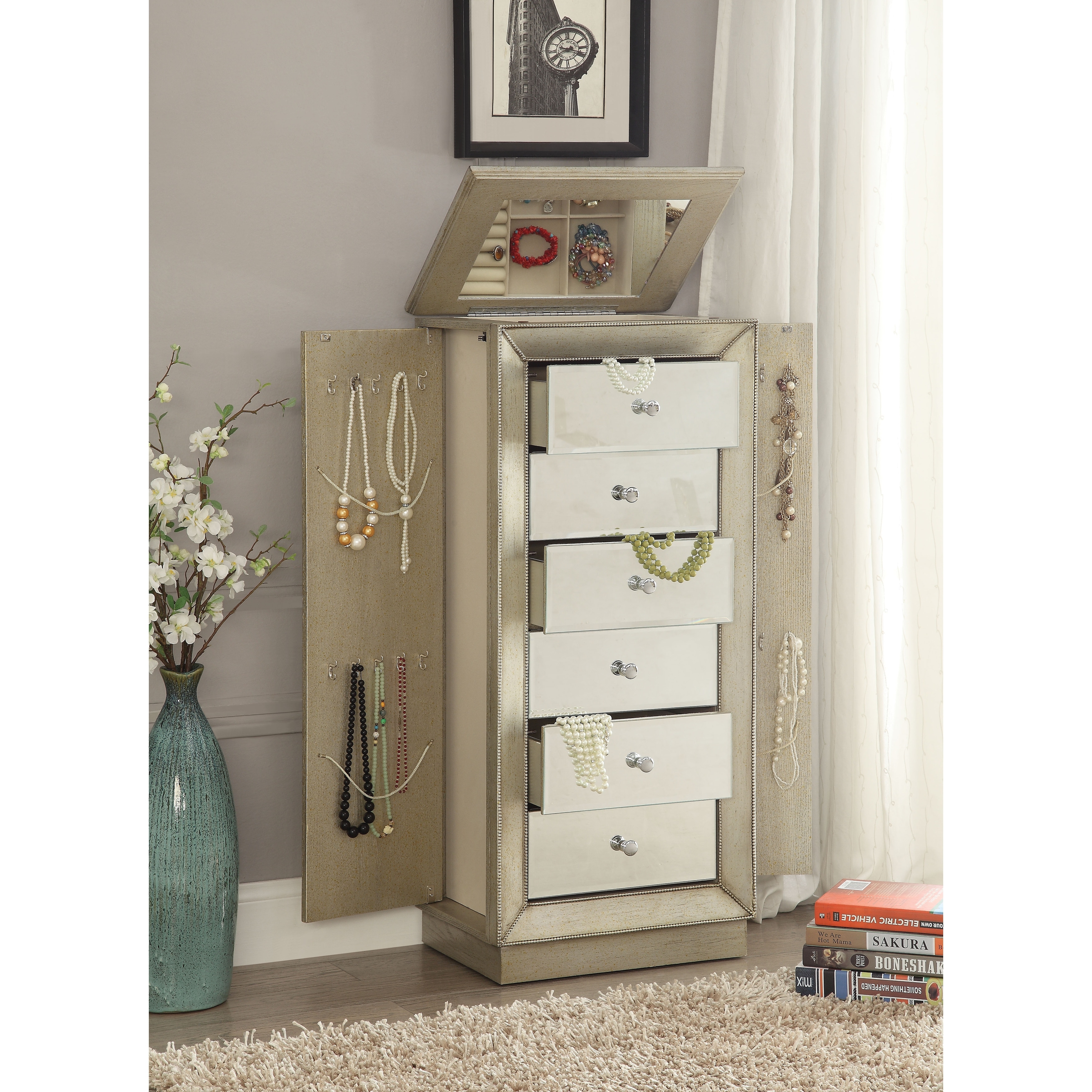 Cabby top jewelry armoire