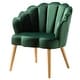 preview thumbnail 38 of 64, HULALA HOME Morden Scalloped Velvet Arm Chair with Tufted Back