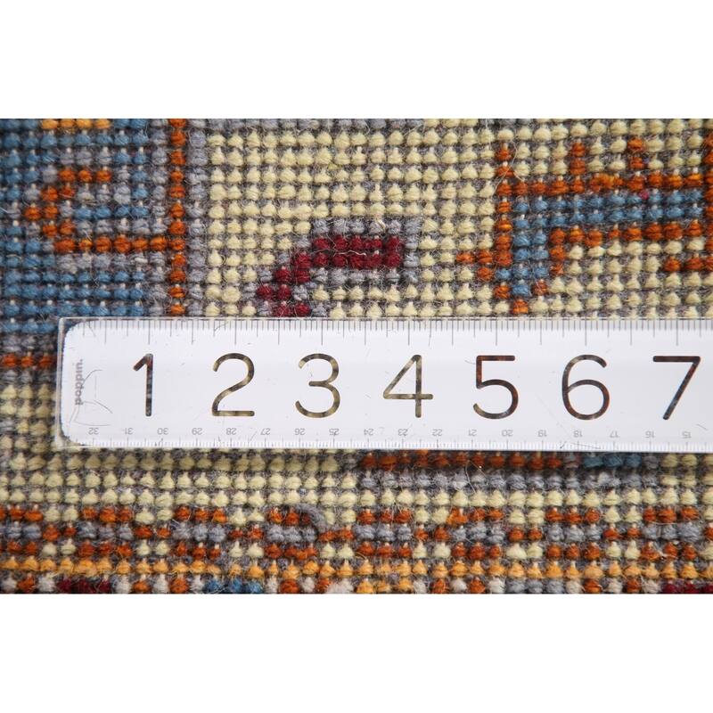 Geometric Kazak Accent Rug Hand-Knotted Wool Carpet - 3'0"x 5'0"