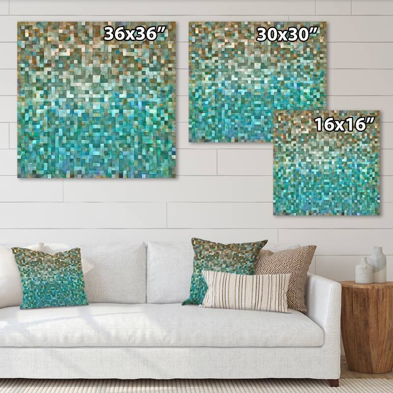 Designart "Blocked Abstract" Nautical & Coastal Gallery-wrapped Canvas