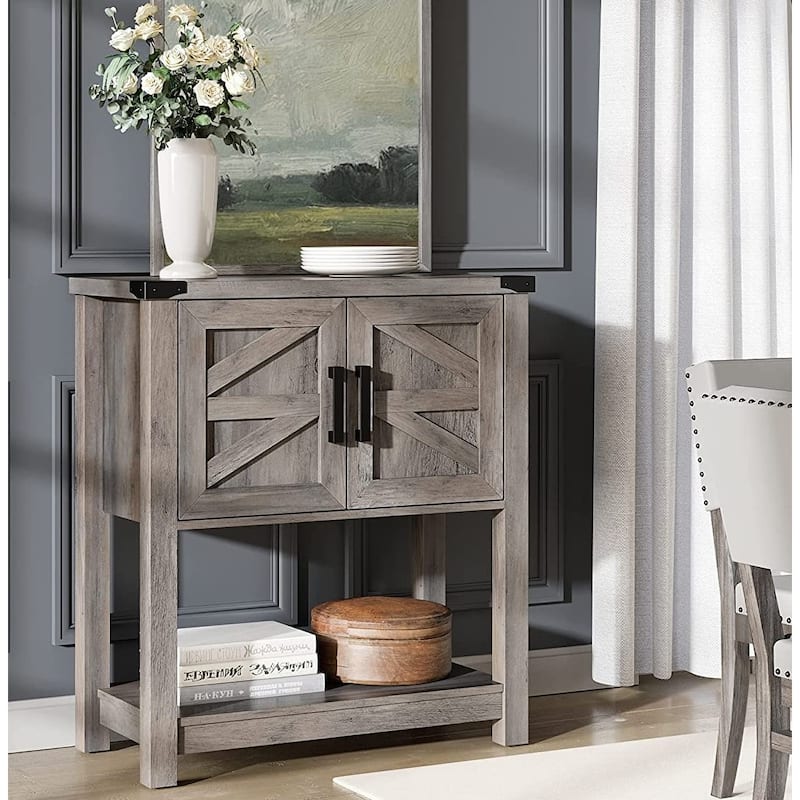 WAMPAT Farmhouse Cabinet, Wood Buffet Sideboard for Living Room