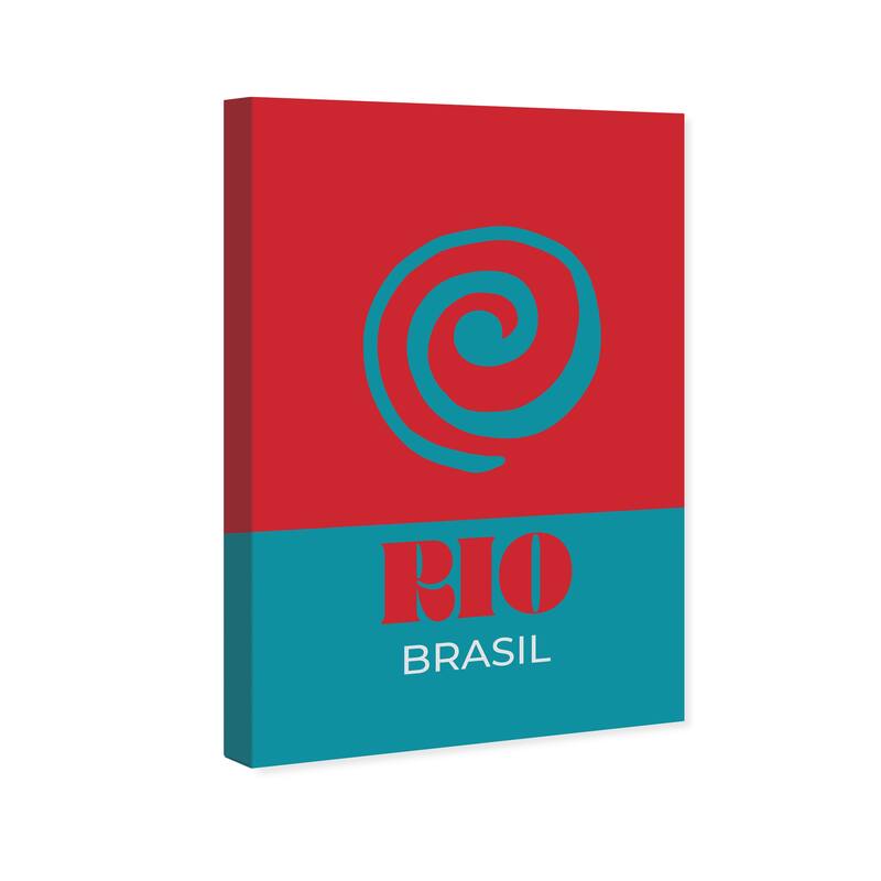 Wynwood Studio Canvas World and Countries Travel to Rio Red and Teal Modern & Contemporary Wall Art Canvas Print