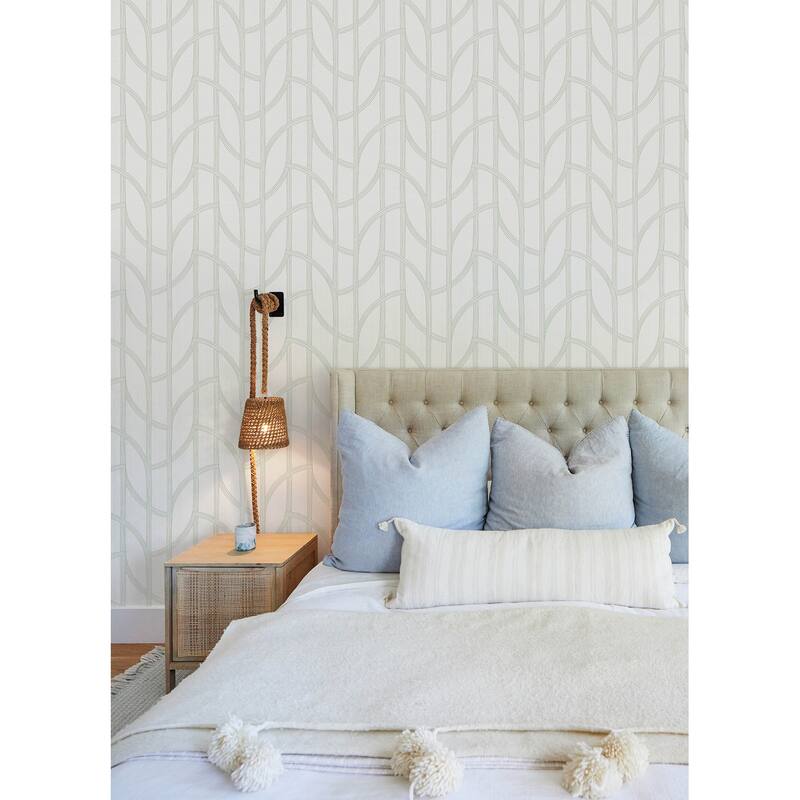 A-Street Prints Salvo Light Green Curved Contours Wallpaper