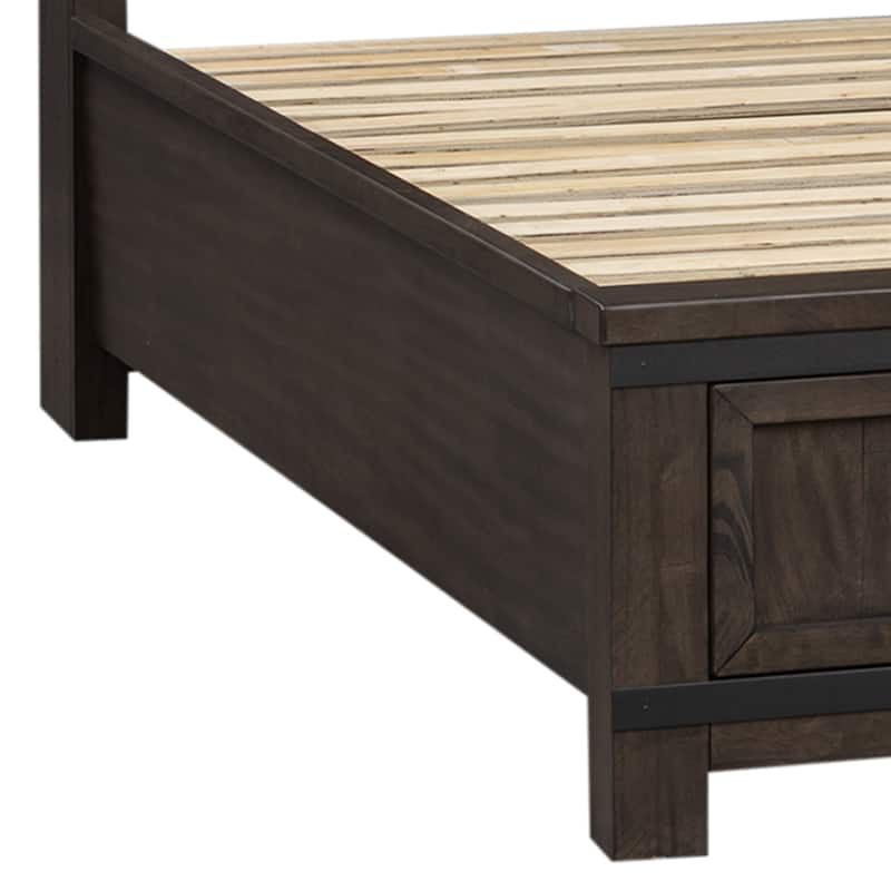 Thornwood Hills Rock Beaten Gray with Saw Cuts Queen Bookcase Bed