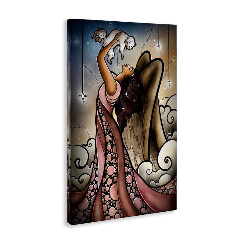 Stupell Angel with New Puppy Canvas Wall Art Design By Mandie Manzano