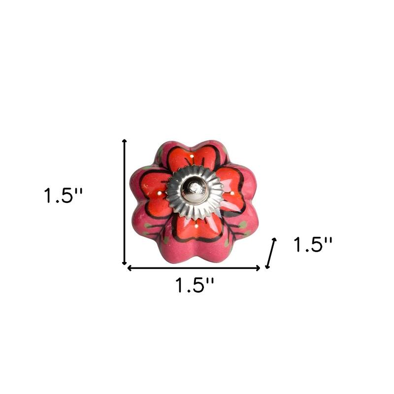 1.5" X 1.5" X 1.5" Pink Red And Green Knobs 12 Pack