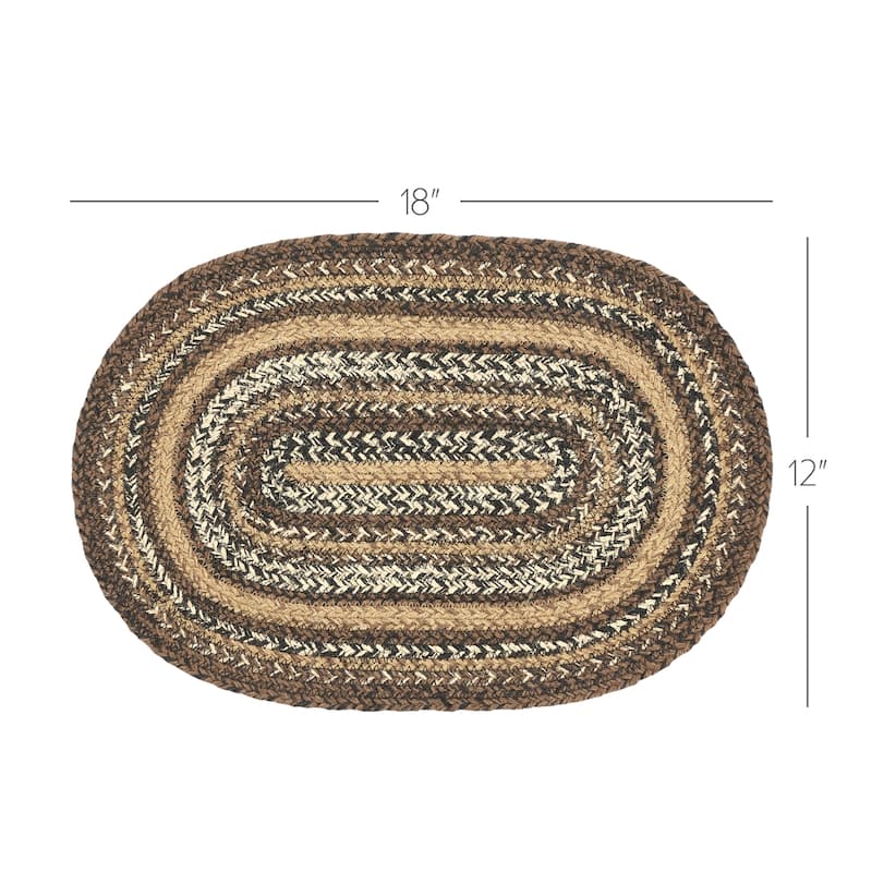 Espresso Jute Oval Placemat 12x18