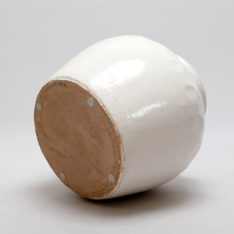 Artissance 11 in. W Round White Ceramic Jar