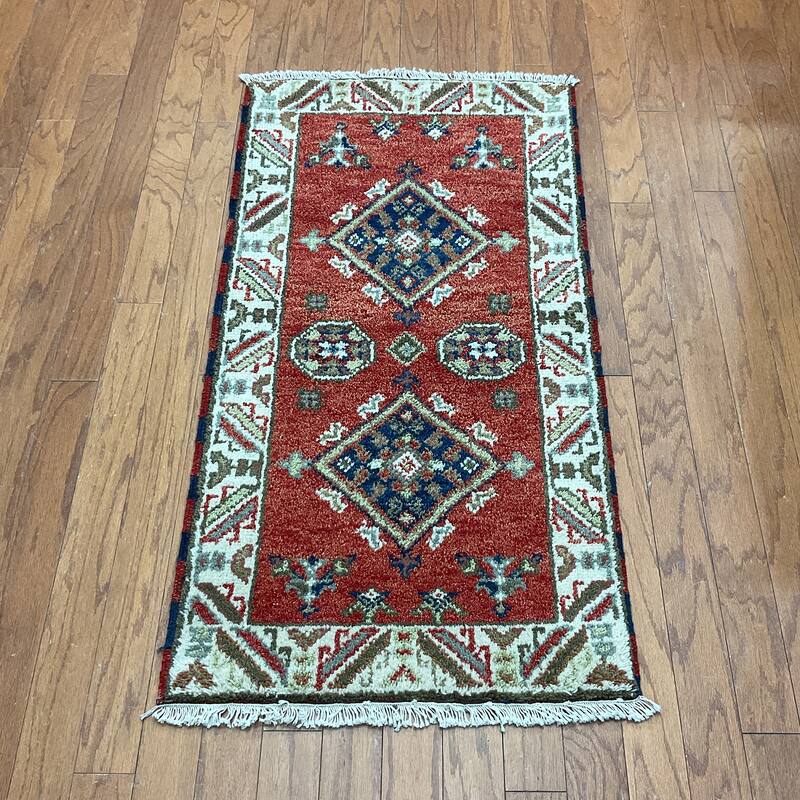 HERAT ORIENTAL Handmade Kazak Wool Rug - 2'1" x 4'
