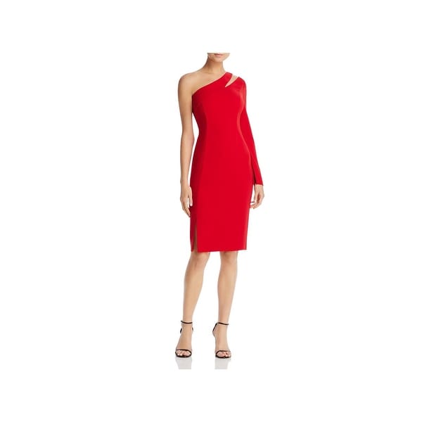 Laundry by Shelli Segal Womens Cocktail Dress One Shoulder Crepe