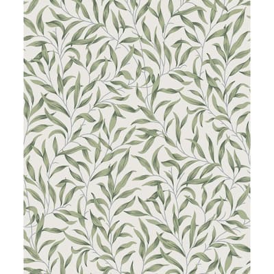 Seabrook Designs Willow Leaves Non-Woven Unpasted Wallpaper