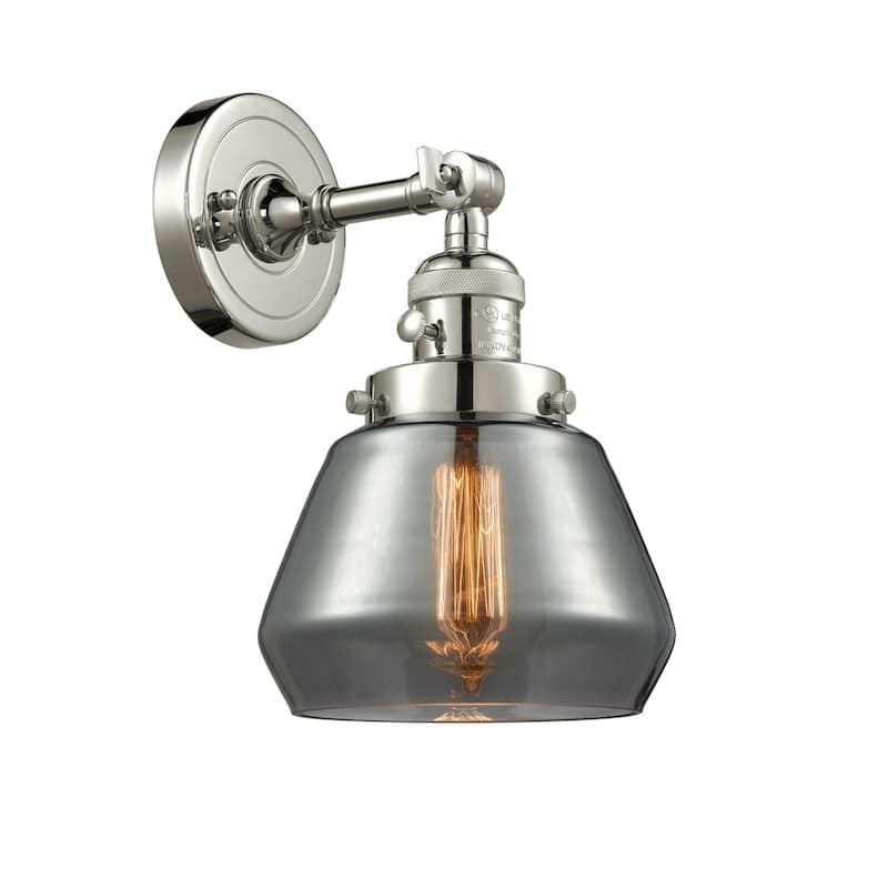 Innovations Lighting Fulton Single Light 11" Tall Bathroom Sconce with - Polished Nickel / Plated Smoked