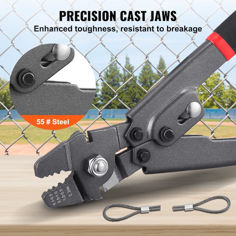 Wire Rope Crimping Tool and Cutter Up To 2.2mm Wire Cable Crimps - 2-in-1