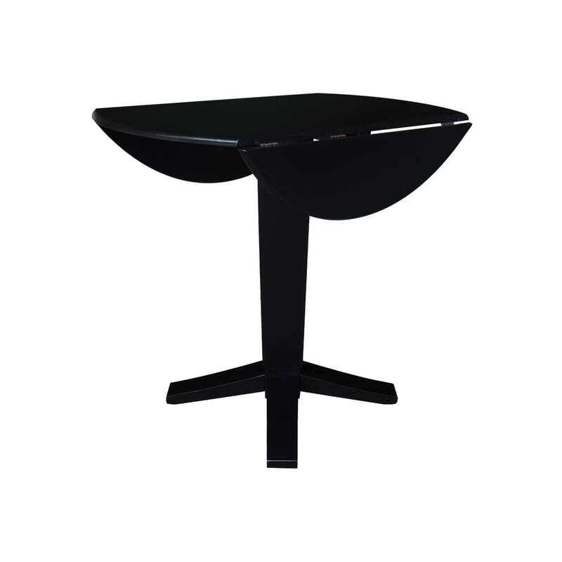 42 in Solid Wood Round Dual Drop Leaf Pedestal Counter Height Dining Table