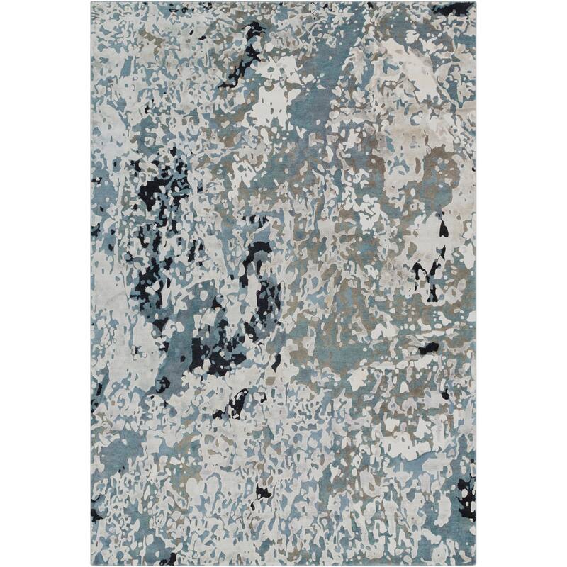 Hand-Knotted Hingham Abstract Viscose Area Rug - 2' x 3' - 2' x 3'