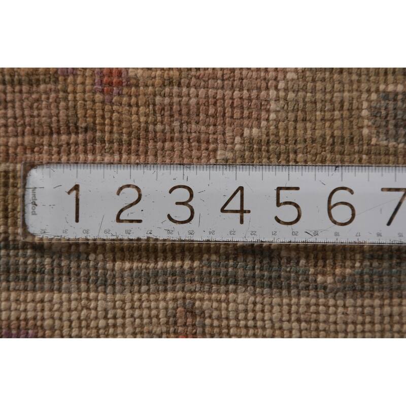 Hand Knotted Oriental 100% Wool Carpet Transitional All-Over Brown Oushak Area Rug - 12' 4'' X 9' 5''